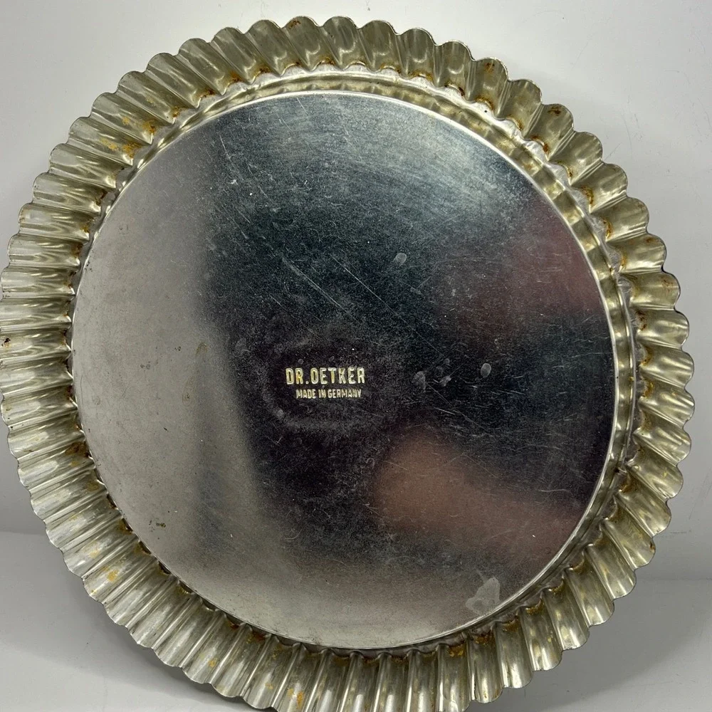 Dr. Oetker Vintage Fluted Tart Pan Set of 2 Made in Germany 10 In Metal Bakeware